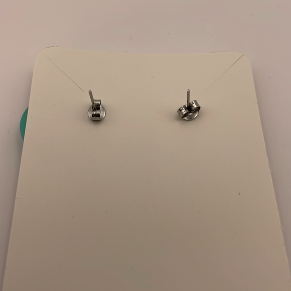 1980โs Circular Seafoam Blue Painted Metal Earrings (F120) - Picture 3 of 9